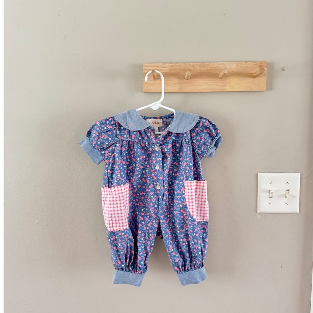 0/6m vintage floral patchwork romper